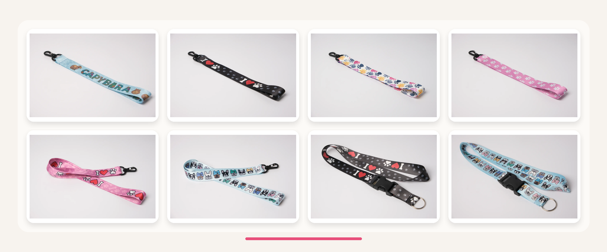 Selección de lanyards Decopat en distintos diseños